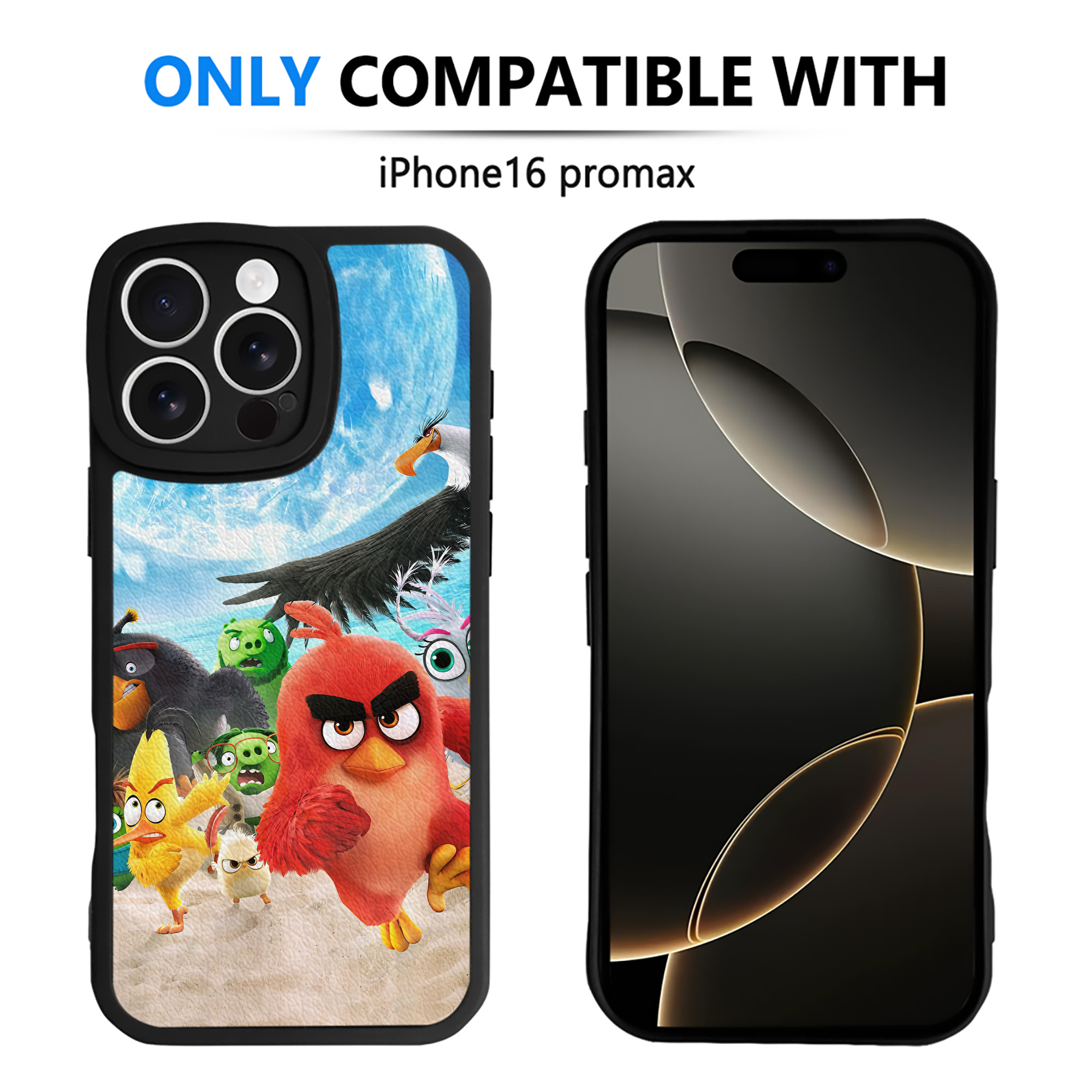 （画像用） Angry Birds アングリーバード 【iPhone 16シリーズ対応】シリコンスマホケース（レザー調） 材質：シリコン